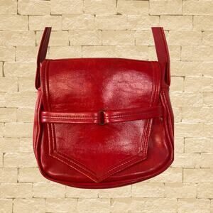 Blood Orange Red Pleather Shoulder Bag